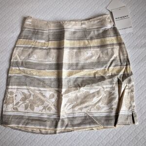 Wrapper NWT Y2K Dead stock Coquette mini green yellow floral skirt, size XS